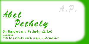 abel pethely business card